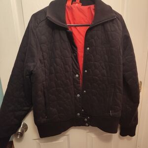 Puma Women's Quilted Black Puffer with Red Interior